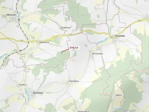 Dražba lesa, Milavče, 2762 m2