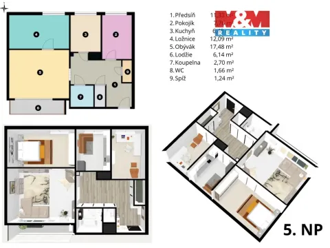 Prodej bytu 3+1, Brno - Starý Lískovec, Dunajská, 66 m2
