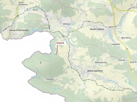 Dražba lesa, Mikulášovice, 3638 m2