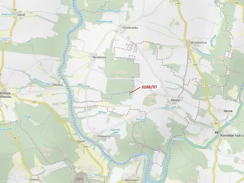 Dražba lesa, Hosty, 1729 m2