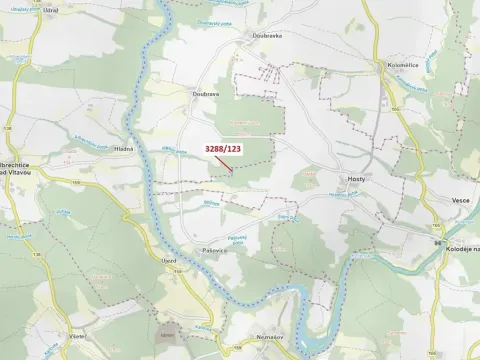 Dražba lesa, Hosty, 1707 m2