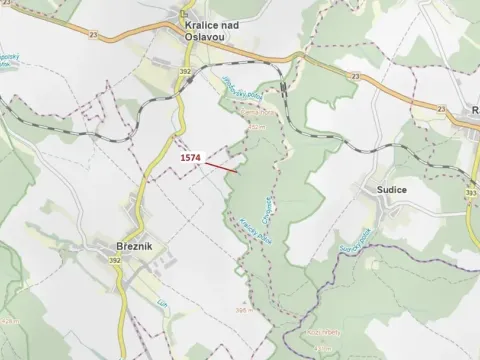 Dražba lesa, Březník, 885 m2