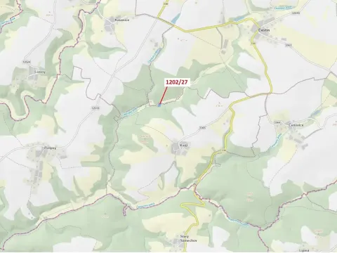 Dražba lesa, Čestín, 2055 m2