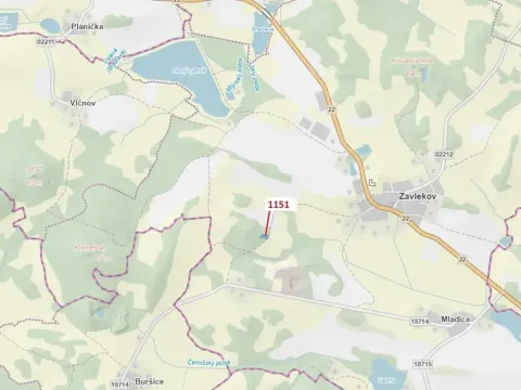 Dražba lesa, Zavlekov, 1331 m2