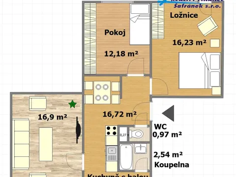 Prodej bytu 3+1, Prachovice, Bučina, 65 m2