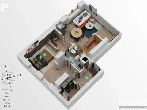 Prodej bytu 2+kk, Svoboda nad Úpou, Nový svět, 49 m2