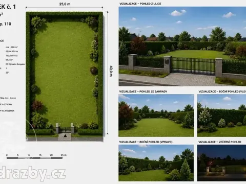 Dražba pozemku pro bydlení, Kozomín, 1000 m2