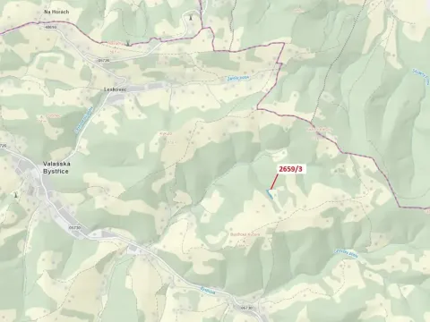 Dražba pozemku, Valašská Bystřice, 1928 m2